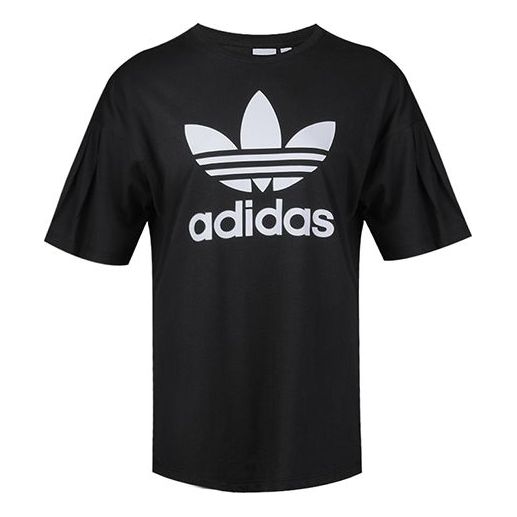 (WMNS) adidas originals logo T-shirt 'Black White' EC1884-KICKS CREW