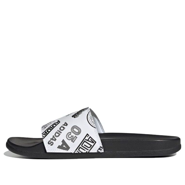 adidas Adilette Comfort Slide 'All Over Logos - White' FZ1751 - KICKS CREW