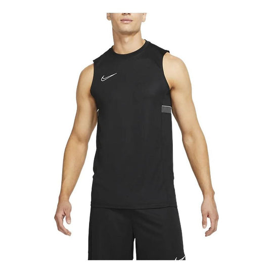 Men's Nike Solid Color Round Neck Logo Embroidered Camisole Black Vest ...