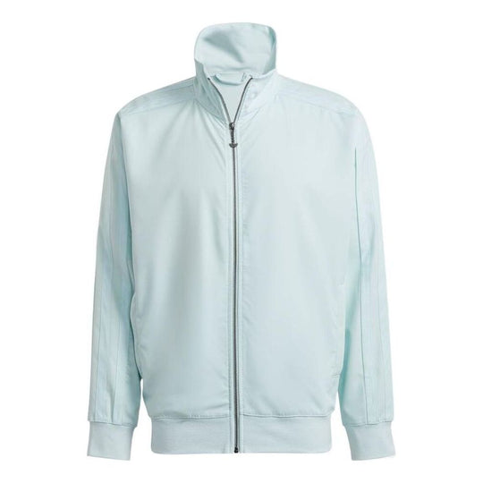 adidas Solid Color Stand Collar Long Sleeves Jacket Unisex Light Blue HK2916