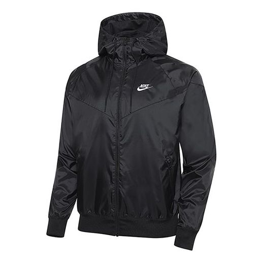 Nike Sports Zipper hooded Windproof Jacket Black DA0001-010 - KICKS CREW