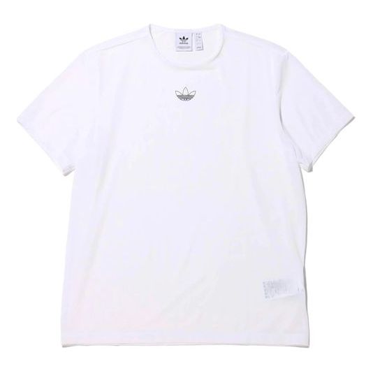 (WMNS) adidas originals Mesh T Shirt Hollow Out Logo Sports Short Sleeve White FM1970