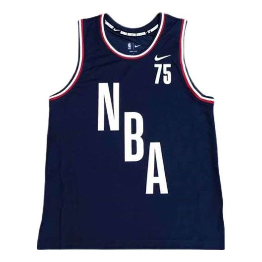 Men's Nike NBA 75 Anniversary Basketball Training Sports Vest Jersey Blue DB8412-419