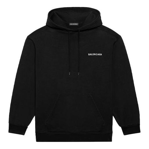 Men's Balenciaga FW21 Logo Printing Long Sleeves Black 600583TIV841070 ...