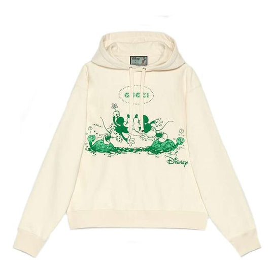 GUCCI x Disney Mickey Minnie Printed Logo Hooded Long-Sleeved Sweater For  Men Beige 604218-XJB7A-9901