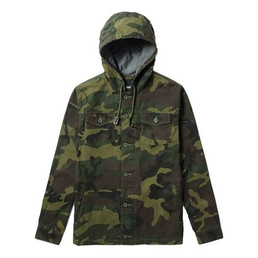 Men's Vans hooded Coach Jacket Camouflage VN0A36JLTJS - KICKS CREW