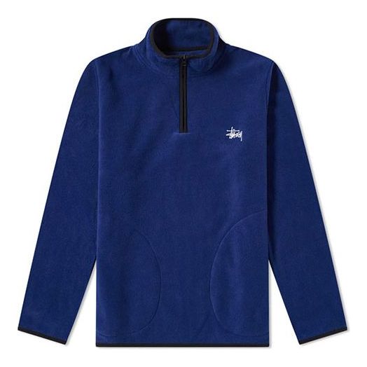 Stussy Unisex Polar Fleece Sweatshirt Blue 46895314 - KICKS CREW