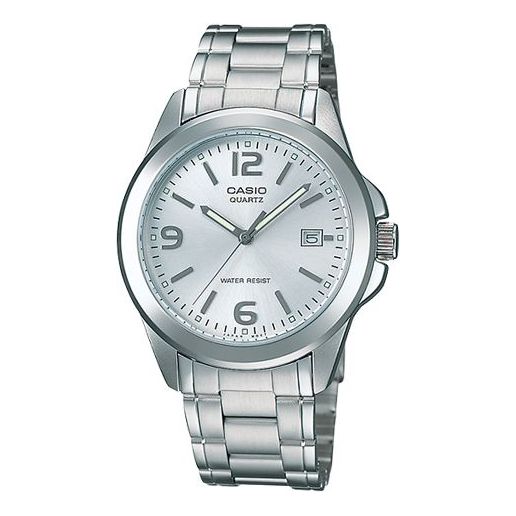 CASIO Waterproof Stainless Steel Strap Mens Silver Analog MTP-1215A-7A