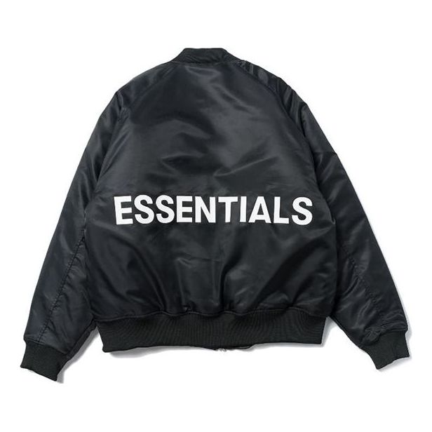 Fear of God Essentials FW19 Cotton padded Jacket Black Logo FOG