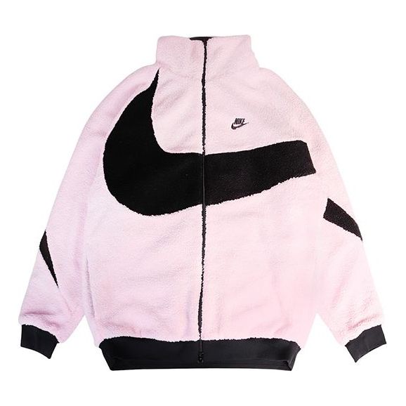 Nike Big Swoosh Reversible Boa Jacket (Asia Sizing) 'Pink Black' BQ6546-601