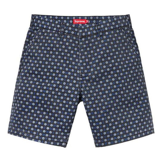 Supreme SS19 Work Short Cargo Shorts Unisex Blue Pattern SUP-SS19