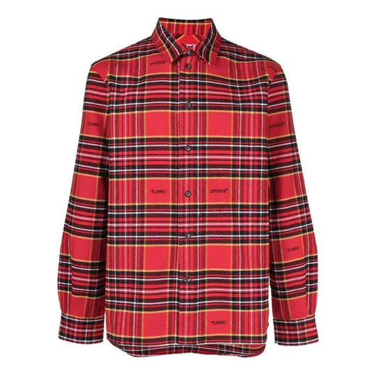 Off-White Plaid Flannel Shirt OMGA227S23FAB0012510 - KICKS CREW