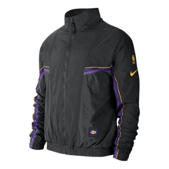 Nike NBA Logo Zipped Jacket 'Lakers Black' CJ7148-010