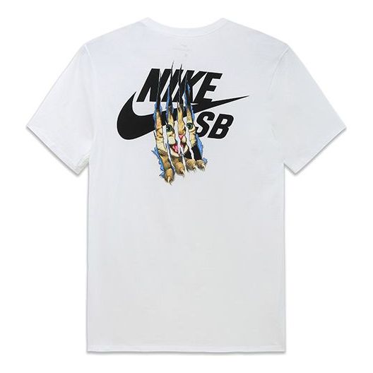 Nike SB Cat Scratch Casual Sports Breathable Short Sleeve White 816369 ...