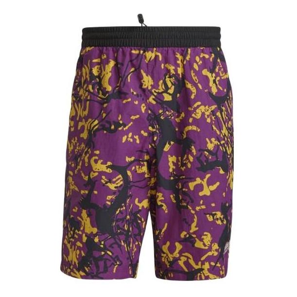 adidas originals Multi-Color Printing Elastic Waistband Casual Shorts ...