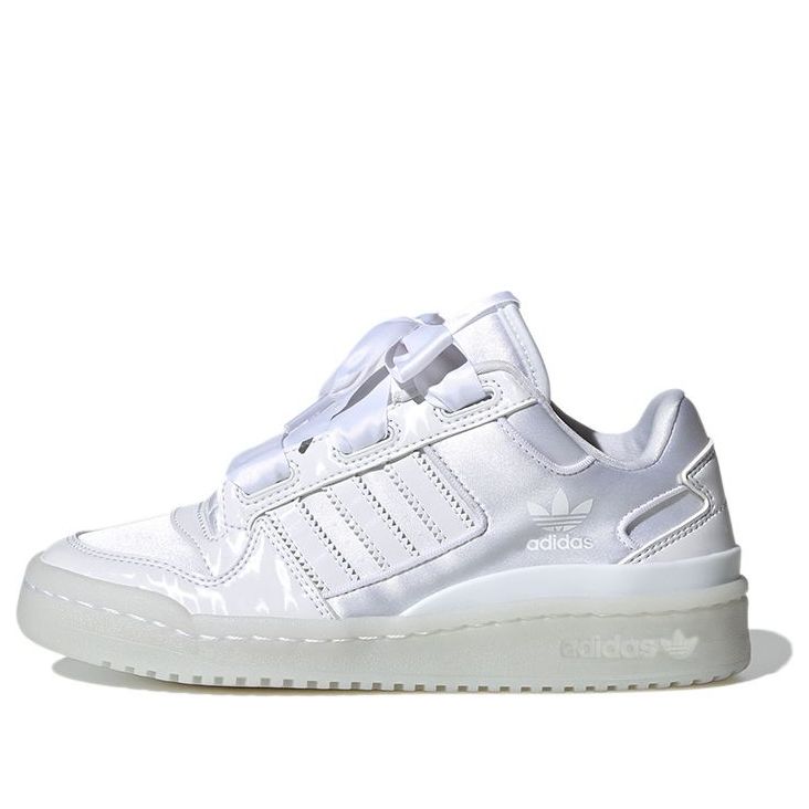 GS) adidas Forum Satin Low J 'Triple White' H68194-KICKS CREW