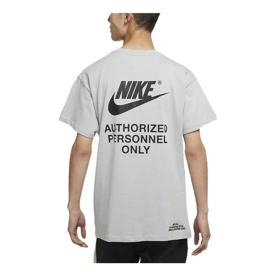 Nike Printing Alphabet Logo Round Neck Cotton Short Sleeve Gray DM6428-077