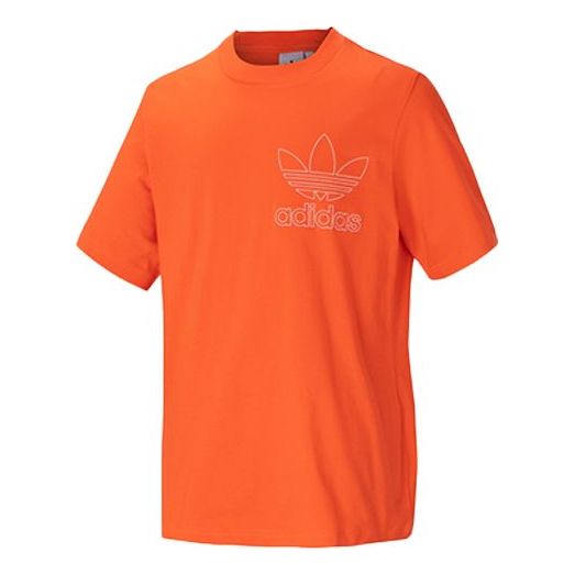 adidas originals Round Neck Pullover Short Sleeve Orange DZ4578 - KICKS ...