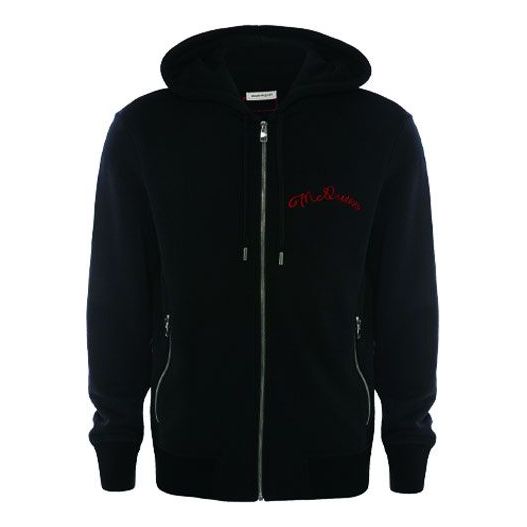 Men's Alexander McQueen hooded Alphabet Long Sleeves Black 599617QOZ82 ...