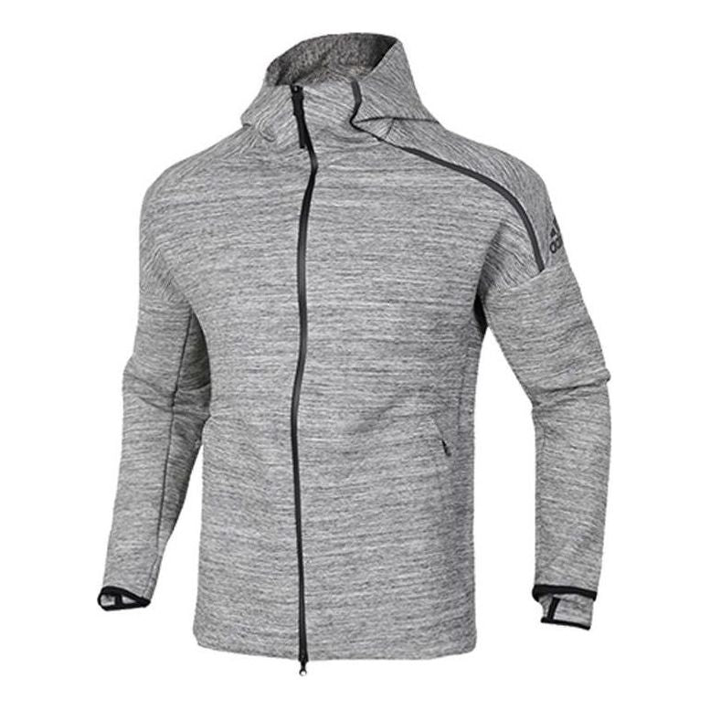 adidas Hooded Sports Knit Jacket Men's Grey CG1484