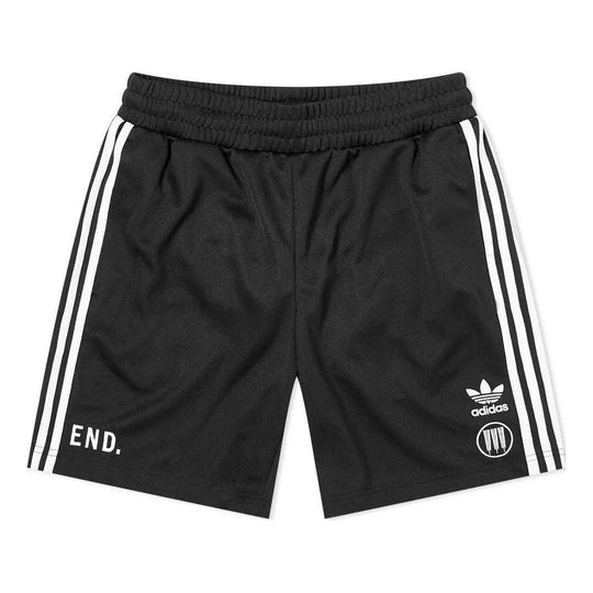 Men's adidas originals Alphabet Logo Printing Side Stripe Elastic Waistband Sports Shorts Black GQ2938