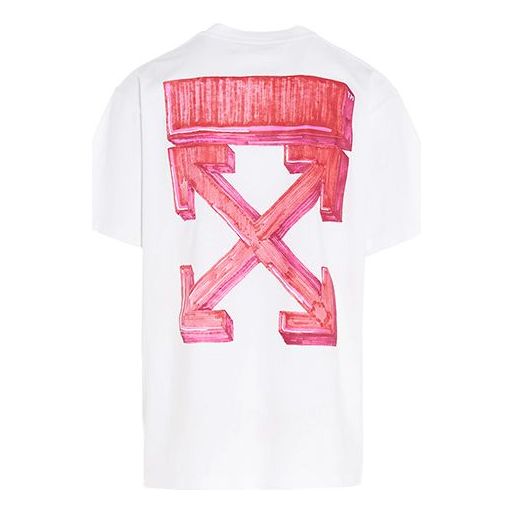 OFF-WHITE Back Arrow Printing Pattern Round Neck Short Sleeve Loose Fi ...