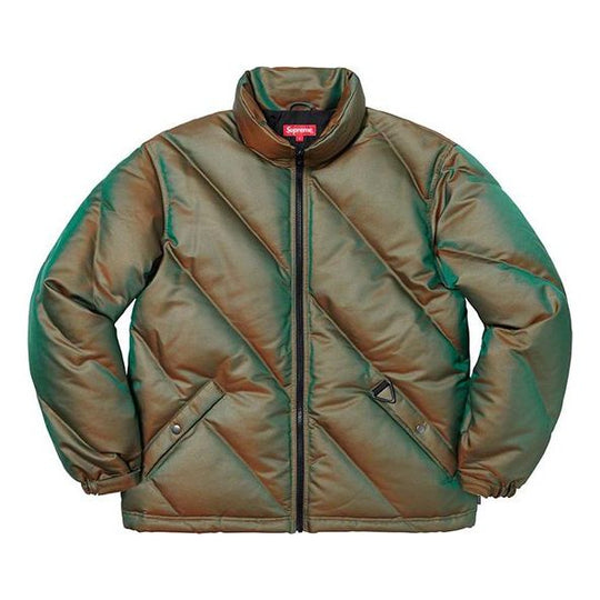 Supreme FW19 Week 11 Iridescent Puffy Jacket Green SUP-FW19-960