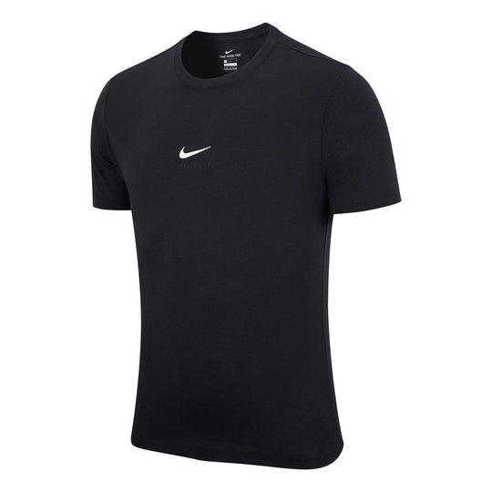 Men's Nike Solid Color Logo Round Neck Pullover Short Sleeve Black T-S ...