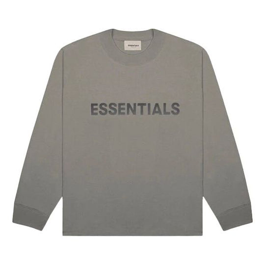 Fear of God Essentials SS20 Boxy Long Sleeve Charcoal logo Tee FOG