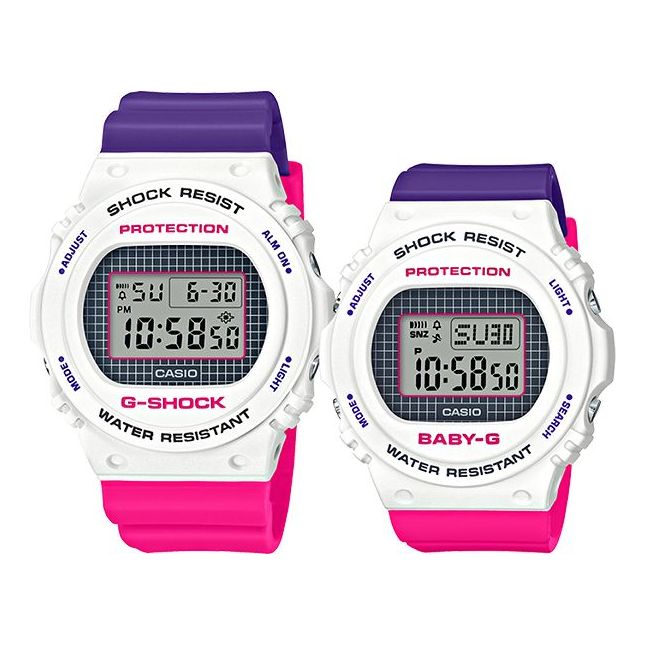 CASIO Baby-G 'White' DW-5700THB-7PR+BGD-570THB-7PR - KICKS CREW