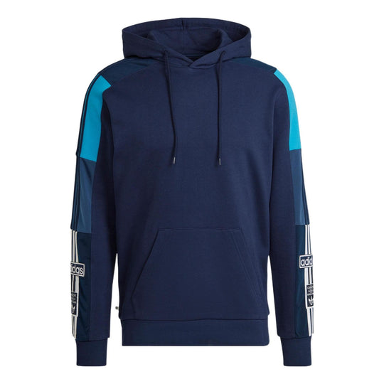 Men's adidas originals Re-process Hdie Sleeve Side Classic Drawstring Hooded Long Sleeves Blue HK7478