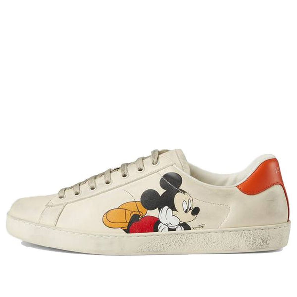 GUCCI x Disney Sneakers Ace Disney Mickey Mouse Ivory Distressed UK6