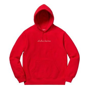 Supreme SS19 Le Luxe Hooded Sweatshirt Red Long Sleeves Unisex SUP-SS1