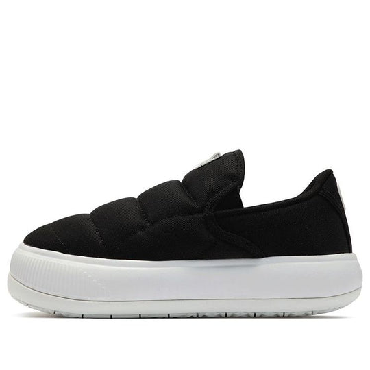 (WMNS) PUMA Suede Mayu Slip-On Canvas 'Black White' 385595-01