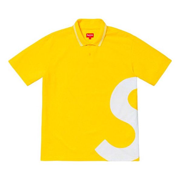 Supreme SS19 S Logo Polo Side S Logo Polo Shirt Unisex Yellow SUP-SS19