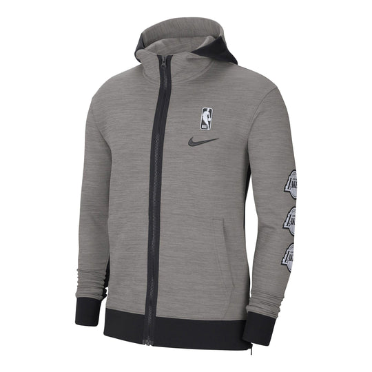 Nike Therma Flex NBA Los Angeles Lakers Zipper hooded Jacket Gray CU0506-063