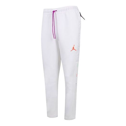 Air Jordan Drawstring Loose Training Basketball Sports Pants White CK6 ...