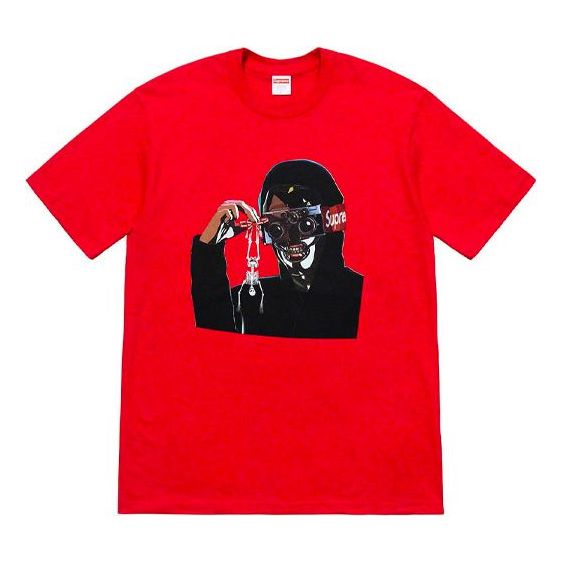 Supreme SS19 Creeper Tee Red Frankenstein Printing Short Sleeve Unisex ...