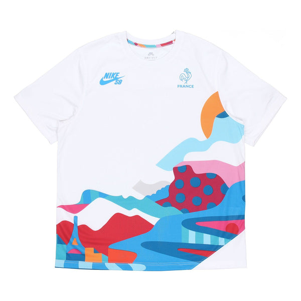 Nike SB x Parra Crossover France Colors Pattern Tee 'White Multi' CT6147-100