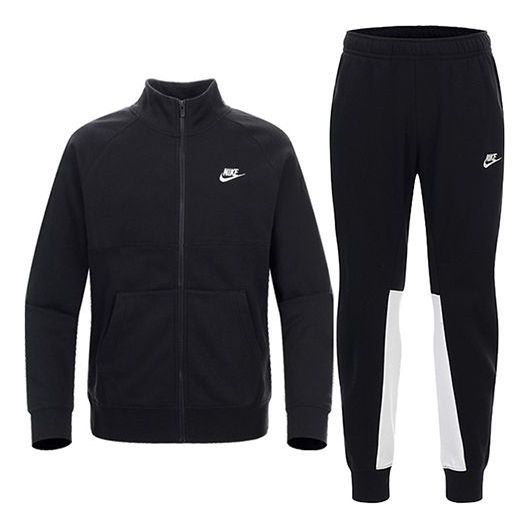 Nike Casual Stay Warm Fleece Sports Stand Collar Suit Black BV3017-010 ...