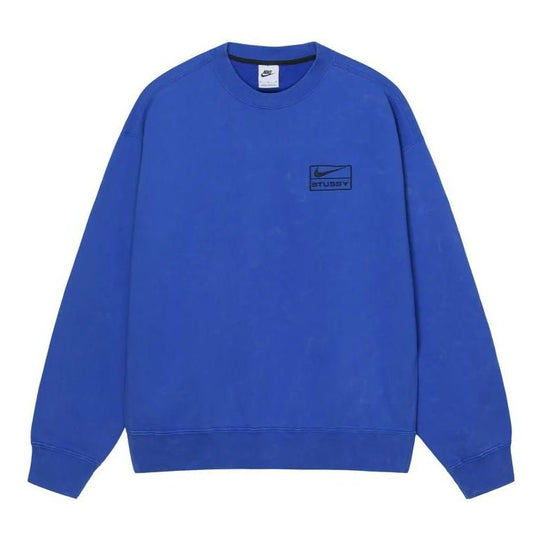 Nike Acid Wash Crew Fleece x Stussy 'Blue' DR4426-480 - KICKS CREW