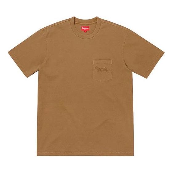 Supreme SS19 Overdyed Pocket Tee Short Sleeve Unisex Brown SUP-SS19-10