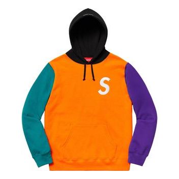 Supreme SS19 S Colorblocked Hooded Sweatshirt Orange S SUP-SS19