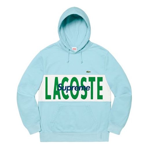 Supreme FW19 Week 5 x LACOSTE Logo Panel Hooded Sweatshirt Logo SUP FW19 514