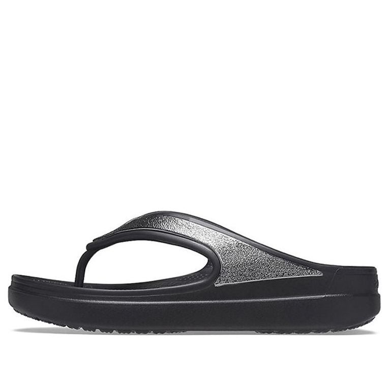 (WMNS) Crocs Thick Sole Black Slippers 206919-001 - KICKS CREW