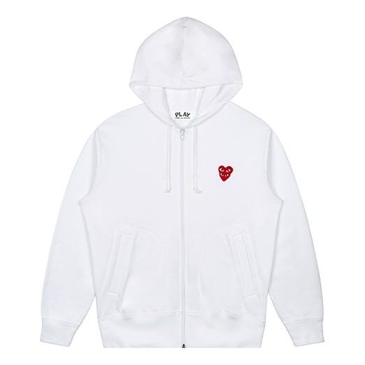 Men's CDG Play Red Zipper Drawstring White AZ-T294-051-2 - KICKS CREW