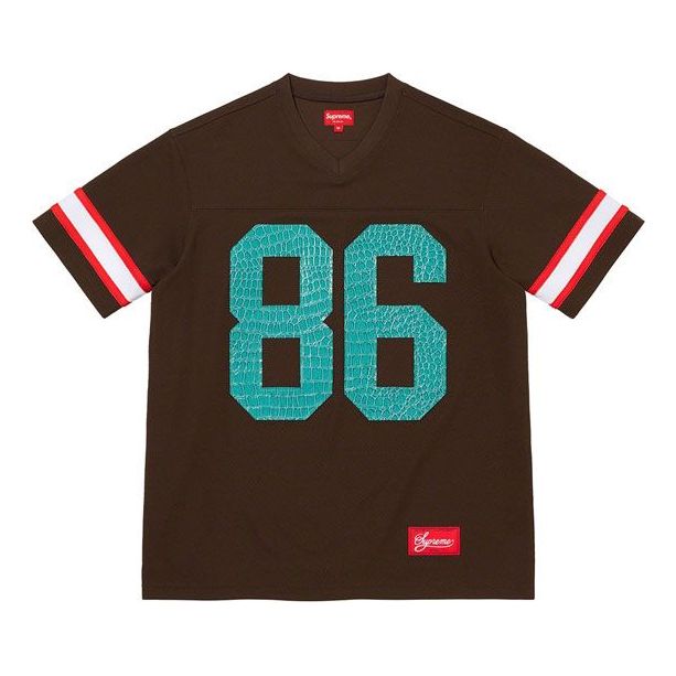 Supreme SS22 Week13 Faux Croc Football Jersey Tee SUP-SS22 