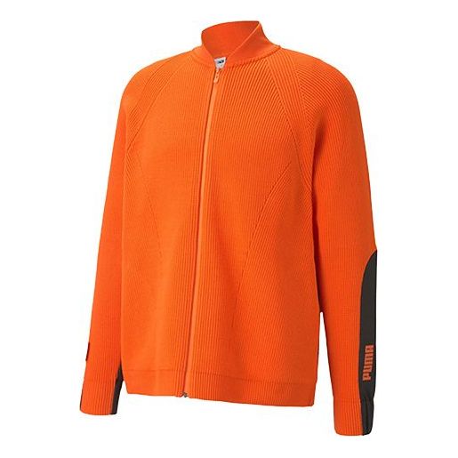 PUMA x Central Saint Martins Crossover Casual Loose Stand Collar Knit Jacket Flame Orange 598588-23