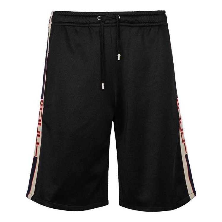 Men's GUCCI Side Logo Plain Weave Knit Shorts Black 475355-X5U11-1014 ...