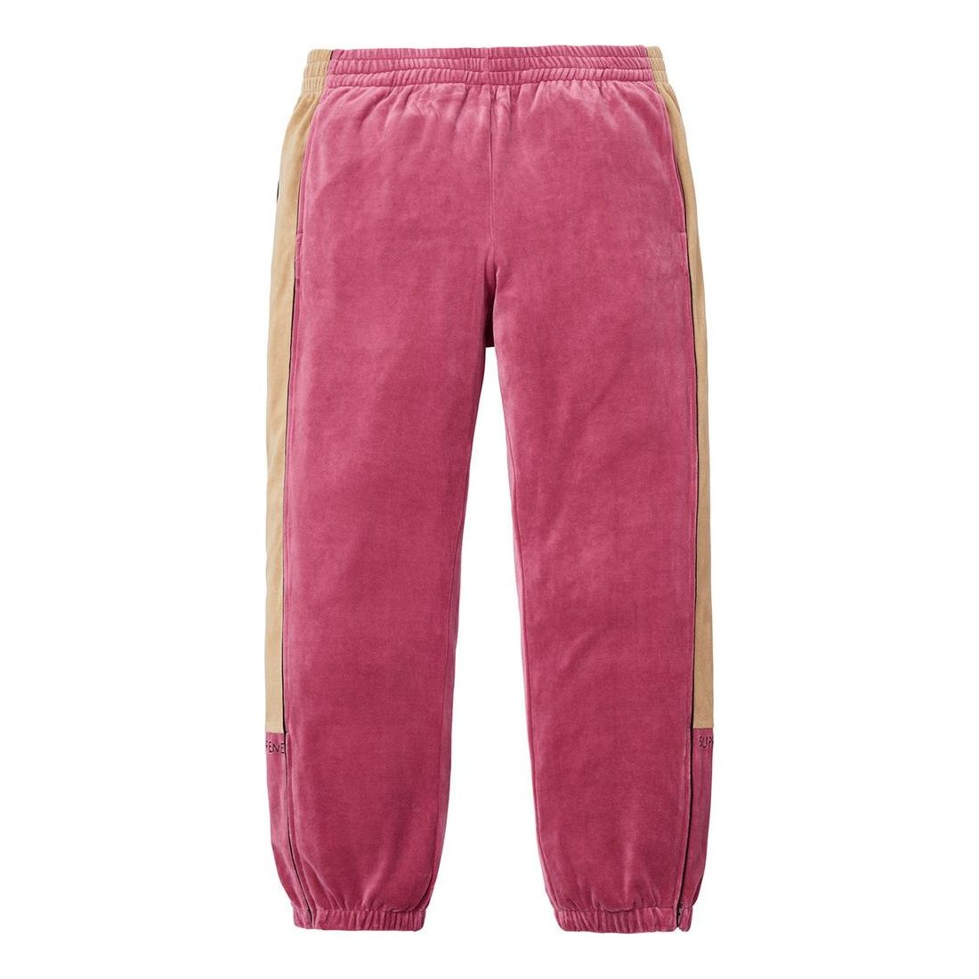 Supreme FW18 Velour Track Pant Pink Velvet Long Pants Casual Pants 